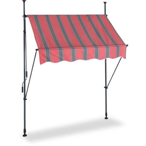 Relaxdays Auvent Pour Balcon, 150 Cm De Large, Hauteur Réglable, Sans Percer, Anti-UV, Gris/rouge 4 Relaxdays Auvent Pour Balcon, 150 Cm De Large, Hauteur Réglable, Sans Percer, Anti-UV, Gris/rouge – Image 2