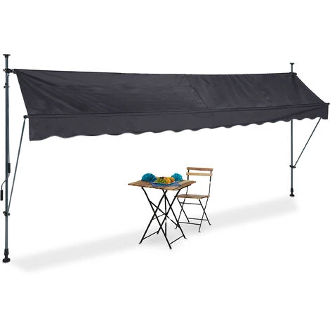 Relaxdays Auvent Pour Balcon, Hauteur Réglable, Sans Percer, Anti-UV, 400 Cm De Large, Anthracite-gris 3 Relaxdays Auvent Pour Balcon, Hauteur Réglable, Sans Percer, Anti-UV, 400 Cm De Large, Anthracite-gris