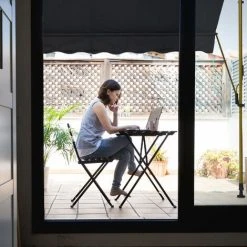 Relaxdays Auvent Pour Balcon, Hauteur Réglable, Sans Percer, Anti-UV, 350 X 120 Cm, Anthracite-doré -Pergola Soldes 61314434 4