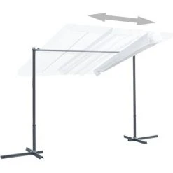 FIMEI Tonnelle Avec Toit Coulissant Inclinable 350x253x196 Cm Crème -Pergola Soldes 61380846 5