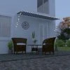 FIMEI Auvent Rétractable Avec LED 400x150 Cm Bleu Et Blanc 1 FIMEI Auvent Rétractable Avec LED 400x150 Cm Bleu Et Blanc -Pergola Soldes 61381989 1