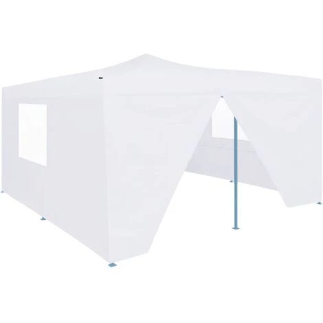 FIMEI Belvédère Pliable Avec 4 Parois 5x5 M Blanc 4 FIMEI Belvédère Pliable Avec 4 Parois 5x5 M Blanc – Image 2