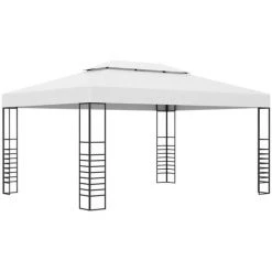 FIMEI Tonnelle Avec Guirlande Lumineuse à LED 4x3x2,7 M Blanc -Pergola Soldes 61383958 3