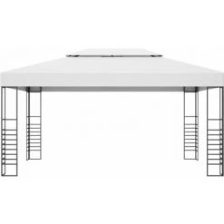 FIMEI Tonnelle Avec Guirlande Lumineuse à LED 4x3x2,7 M Blanc -Pergola Soldes 61383958 4