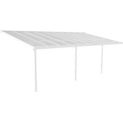 VENTE-UNIQUE.COM Carport Pergola Adossé En Aluminium 18,8 M² Blanc ALVARO - Blanc -Pergola Soldes 61474990 3
