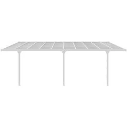 VENTE-UNIQUE.COM Carport Pergola Adossé En Aluminium 18,8 M² Blanc ALVARO - Blanc -Pergola Soldes 61474990 4