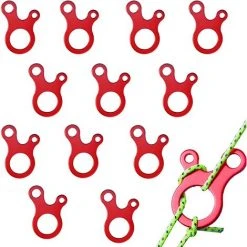 REGALI 12 Pièces Tendeurs De Corde, 3 Trous En Alliage D'Aluminium Guyline Tendeur De Ligne De Tente Tendeur De Corde De Tente Tendeur De Corde à Trois Trous Tendeur De Cordon Pour Tente En Plein Air Randonnée Camping Pique-Nique