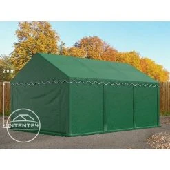INTENT24.FR INTENT24 Abri / Tente De Stockage ECONOMY - 4 X 6 M En Vert Fonce - Toile PVC Env. 500g/m² Imperméable / Protection Contre Les Rayons UV (80+) / Structure Robuste En Acier Galvanisé - Vert -Pergola Soldes 6166021 2