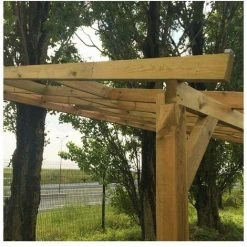 CHALET & JARDIN Toit Couv'Terrasse® En Bois 3x2 M - Sans Toit Polycarbonate -Pergola Soldes 6265797 5