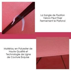 GOPLUS Toile De Rechange Pour Pavillon B?che Pour Tonnelle Imperméable B?che De Tente Fait En Polyester-3M X 3M-Beige/Vert/Rouge (Rouge) -Pergola Soldes 62885750 5