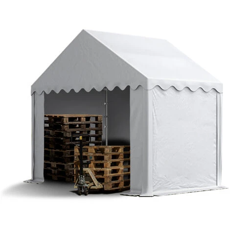 INTENT24.FR Abri / Tente De Stockage ECONOMY - 3 X 2 M En Blanc - Toile PVC Env. 500g/m² Imperméable / Protection Contre Les Rayons UV (80+) / Structure Robuste En Acier Galvanisé - Blanc 3 INTENT24.FR Abri / Tente De Stockage ECONOMY - 3 X 2 M En Blanc - Toile PVC Env. 500g/m² Imperméable / Protection Contre Les Rayons UV (80+) / Structure Robuste En Acier Galvanisé - Blanc