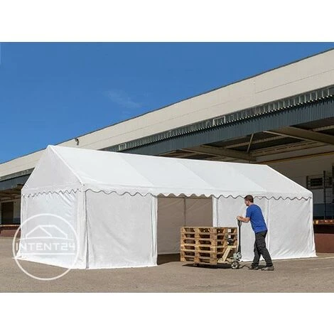 INTENT24.FR Abri / Tente De Stockage ECONOMY - 3 X 2 M En Blanc - Toile PVC Env. 500g/m² Imperméable / Protection Contre Les Rayons UV (80+) / Structure Robuste En Acier Galvanisé - Blanc 6 INTENT24.FR Abri / Tente De Stockage ECONOMY - 3 X 2 M En Blanc - Toile PVC Env. 500g/m² Imperméable / Protection Contre Les Rayons UV (80+) / Structure Robuste En Acier Galvanisé - Blanc – Image 4