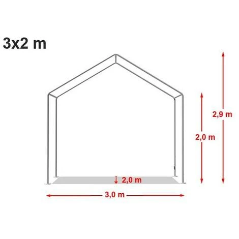 INTENT24.FR Abri / Tente De Stockage ECONOMY - 3 X 2 M En Blanc - Toile PVC Env. 500g/m² Imperméable / Protection Contre Les Rayons UV (80+) / Structure Robuste En Acier Galvanisé - Blanc 7 INTENT24.FR Abri / Tente De Stockage ECONOMY - 3 X 2 M En Blanc - Toile PVC Env. 500g/m² Imperméable / Protection Contre Les Rayons UV (80+) / Structure Robuste En Acier Galvanisé - Blanc – Image 5