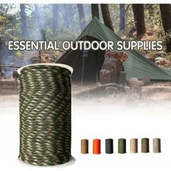 DENUOTOP Tente De Réception Et Barnum Corde De Parachute Avec Longueur De Corde De 328 Pieds De Diametre 4/25 Pouces Pour Tente De Sauvetage Alpinisme Terrasse De Camping En Plein Air, Modele: Orange -Pergola Soldes 63471897 3