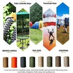 DENUOTOP Tente De Réception Et Barnum Corde De Parachute Avec Longueur De Corde De 328 Pieds De Diametre 4/25 Pouces Pour Tente De Sauvetage Alpinisme Terrasse De Camping En Plein Air, Modele: Orange -Pergola Soldes 63471897 4