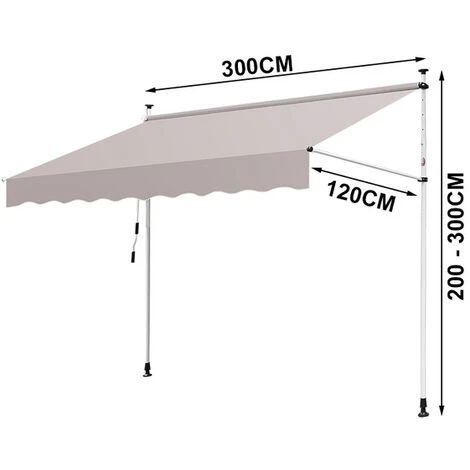 EINFEBEN Auvent Pince Auvent Balcon Auvent Bras Articulé Auvent Résistant Aux UV Hydrofuge Terrasse Jardin Balcon - Beige 4 EINFEBEN Auvent Pince Auvent Balcon Auvent Bras Articulé Auvent Résistant Aux UV Hydrofuge Terrasse Jardin Balcon - Beige – Image 2