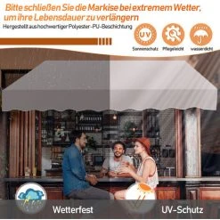EINFEBEN Auvent Pince Auvent Balcon Auvent Bras Articulé Auvent Résistant Aux UV Hydrofuge Terrasse Jardin Balcon - Beige 11 EINFEBEN Auvent Pince Auvent Balcon Auvent Bras Articulé Auvent Résistant Aux UV Hydrofuge Terrasse Jardin Balcon - Beige -Pergola Soldes 63579188 5
