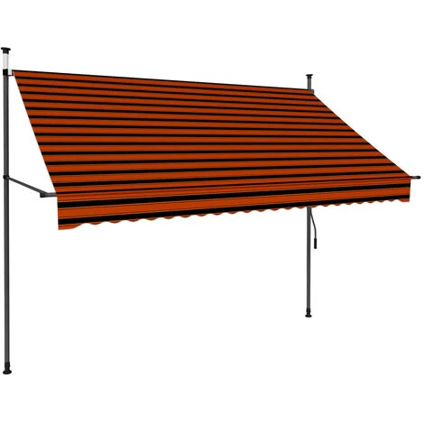 SUPERMARKET Auvent Manuel Rétractable Avec LED 250 Cm Orange Et Marron SUHB-145879 5 SUPERMARKET Auvent Manuel Rétractable Avec LED 250 Cm Orange Et Marron SUHB-145879 – Image 3
