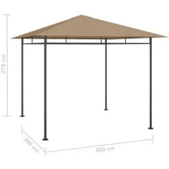 SUPERMARKET Belvédère 3x3x2,7 M Taupe 180 G/m² -Pergola Soldes 63657675 4