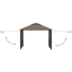 SUPERMARKET Belvédère Et Double Toits étentus 3x3x2,75 M Taupe 180g/m² 9 SUPERMARKET Belvédère Et Double Toits étentus 3x3x2,75 M Taupe 180g/m² -Pergola Soldes 63664059 3