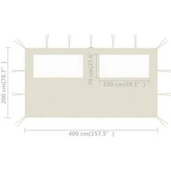 SUPERMARKET Paroi Latérale De Belvédère Avec Fenêtres 4x2 M Crème 9 SUPERMARKET Paroi Latérale De Belvédère Avec Fenêtres 4x2 M Crème -Pergola Soldes 63664624 4