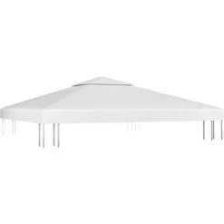 SUPERMARKET Toile De Toit De Belvédère 2 Niveaux 310 G/m² 3x3 M Blanc -Pergola Soldes 63666610 2