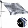 SUPERMARKET Auvent Manuel Rétractable Avec LED 100 Cm Bleu Et Blanc -Pergola Soldes 63666862 1