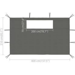 SUPERMARKET Parois Latérales De Belvédère Avec Fenêtres 2 Pcs Anthracite SUHB-3070427 -Pergola Soldes 63668871 5