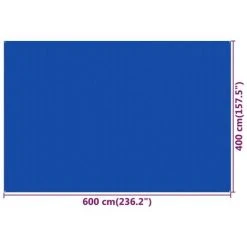 SUPERMARKET Tapis De Tente 400x600 Cm Bleu PEHD -Pergola Soldes 63671693 4