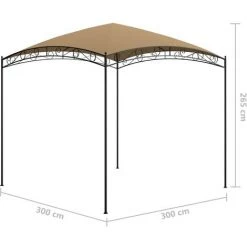 SUPERMARKET Belvédère 3x3x2,65 M Taupe 180 G/m² -Pergola Soldes 63671872 5