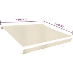 SUPERMARKET Tissu D'auvent Toile Crème 4 X 3 M (cadre Non Inclus) -Pergola Soldes 63672219 5