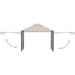SUPERMARKET Belvédère Avec Double Toits étendus 3x3x2,75 M Crème 180 G/m² -Pergola Soldes 63672236 3