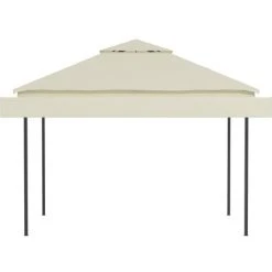 SUPERMARKET Belvédère Avec Double Toits étendus 3x3x2,75 M Crème 180 G/m² -Pergola Soldes 63672236 5