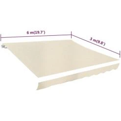 SUPERMARKET Toile D'auvent Crème 6 X 3 M (cadre Non Inclus) -Pergola Soldes 63672352 5