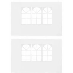 SUPERMARKET Paroi De Tente De Réception 2 Pcs Avec Fenêtre PE Blanc