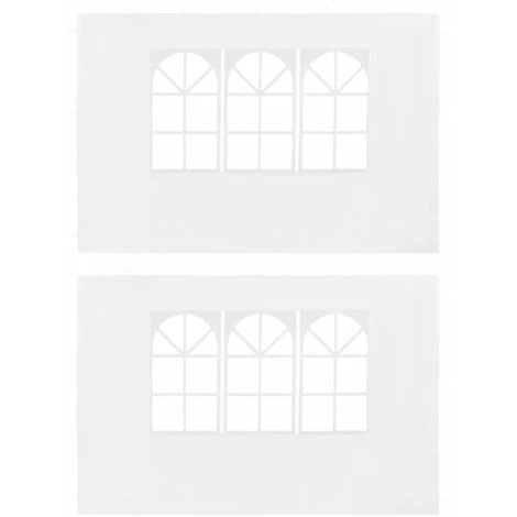 SUPERMARKET Paroi De Tente De Réception 2 Pcs Avec Fenêtre PE Blanc 3 SUPERMARKET Paroi De Tente De Réception 2 Pcs Avec Fenêtre PE Blanc