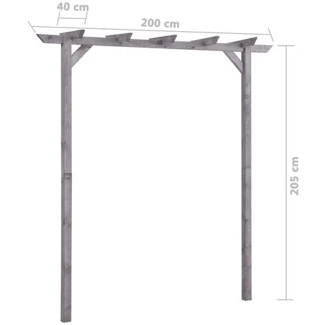 SUPERMARKET Pergola De Jardin Gris 200x40x205 Cm Bois De Pin Imprégné 7 SUPERMARKET Pergola De Jardin Gris 200x40x205 Cm Bois De Pin Imprégné – Image 5