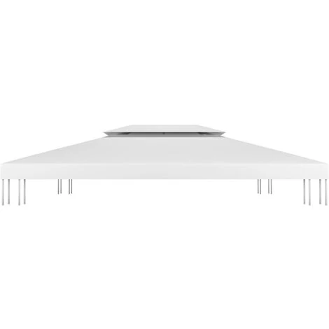 SUPERMARKET Toile De Toit De Belvédère 2 Niveaux 310 G/m² 4x3 M Blanc 5 SUPERMARKET Toile De Toit De Belvédère 2 Niveaux 310 G/m² 4x3 M Blanc – Image 3