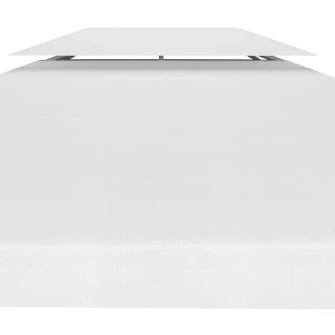 SUPERMARKET Toile De Toit De Belvédère 2 Niveaux 310 G/m² 4x3 M Blanc 7 SUPERMARKET Toile De Toit De Belvédère 2 Niveaux 310 G/m² 4x3 M Blanc – Image 5