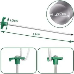 PERLE RARE 8X Piquets De Tente En Acier - Piquets Longs Et Durables Avec Monture En Plastique Pour Le Camping -Pergola Soldes 63734085 4