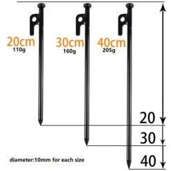LIFCAUSAL Paquet De 8 Piquets De Tente En Métal Robuste Pour Piquets De Tente En Acier De Camping 12 Pouces Incassables Et Inflexibles -Pergola Soldes 63745698 5