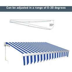 TolleTour Store De Balcon Store Banne Manuel Store Extérieur Auvent Balcon Articulé Anti-UV Terrasse Jardin Bleu Blanc 250 X 200 Cm - Bleu 11 TolleTour Store De Balcon Store Banne Manuel Store Extérieur Auvent Balcon Articulé Anti-UV Terrasse Jardin Bleu Blanc 250 X 200 Cm - Bleu -Pergola Soldes 63764330 5