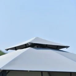 JN.SONGS Tonnelle De Jardin Avec écran Latéral Tente Pavillon Revêtement Hydrofuge 180 G/m² Pour Patio Jardins 3x3x2.68 M Gris -Pergola Soldes 63780381 4