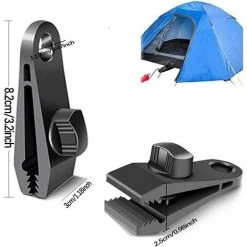ROSIER Lot De 10 Clips De Fermeture Pour Rideaux, Bâches, Clips Pour Fixation De Bâches, Pour Tentes, Camping, Soleil, Coupe-vent, Accessoires (noir),—VEBTles -Pergola Soldes 63813291 2
