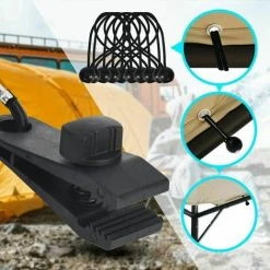 FOZIY Lot De 10 Clips De Bâche Support De Bâche Pour Extérieur Avec Attache En Toile Et Cordon élastique + Mousqueton En Forme De D Pour Bâches, Auvents, Camping, Caravane, Couvertures De Voiture，Fonepro -Pergola Soldes 63840770 5