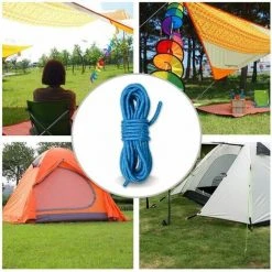 GroupM Bleu 4m X 4 Sac En Filet Tente De Camping En Plein Air Corde 4mm Corde D'épaisseur Ensemble De Corde Réfléchissante -Pergola Soldes 63894492 5