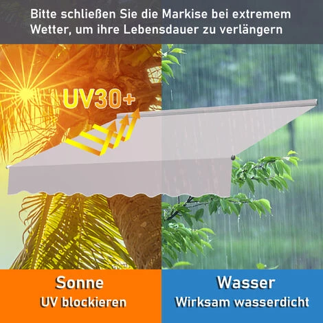 TolleTour Auvent Rétractable Manuel Balcon, Store Banne Balcon Protection Solaire Avec Manivelle, Hauteur Réglable Gris 150x120cm 3 TolleTour Auvent Rétractable Manuel Balcon, Store Banne Balcon Protection Solaire Avec Manivelle, Hauteur Réglable Gris 150x120cm