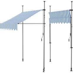 AICOK Auvent Balcon, Store Balcon Imperméable Avec Manivelle, Sans Perçage, Résistant Aux UV Réglable En Hauteur, 250 X 120 Cm, En Métal Et Polyester, Bleu Et Blanc 9 AICOK Auvent Balcon, Store Balcon Imperméable Avec Manivelle, Sans Perçage, Résistant Aux UV Réglable En Hauteur, 250 X 120 Cm, En Métal Et Polyester, Bleu Et Blanc -Pergola Soldes 63937823 3