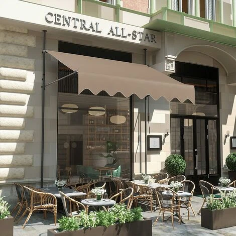 AICOK Auvent De Balcon Rétractable En Métal Et Polyester, Résistant Aux UV Et à L'eau, Hauteur Réglable, Avec Manivelle Sans Perçage, 250 X 120 Cm, Beige 6 AICOK Auvent De Balcon Rétractable En Métal Et Polyester, Résistant Aux UV Et à L'eau, Hauteur Réglable, Avec Manivelle Sans Perçage, 250 X 120 Cm, Beige – Image 4