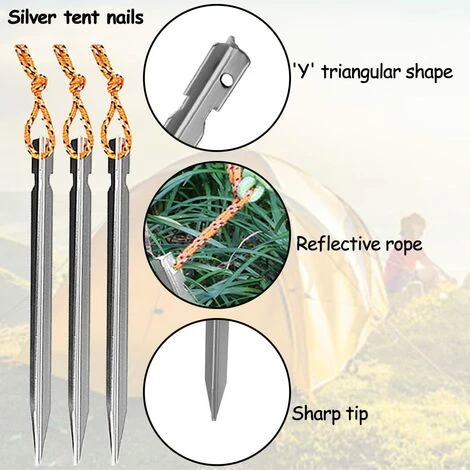 BENOBBY KIDS Piquets Tente,Sardines Camping,6Pièces Sardines De Fixation,Sardines Tente Camping Piquet Tente Aluminium Chevilles En Titane Forme De V Accessoires De Tente De Camping-18cm 7 BENOBBY KIDS Piquets Tente,Sardines Camping,6Pièces Sardines De Fixation,Sardines Tente Camping Piquet Tente Aluminium Chevilles En Titane Forme De V Accessoires De Tente De Camping-18cm – Image 5